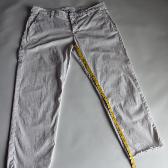 FRANK & EILEEN Wicklow Italian Chino Cotton White Pants Twill Minimalist Size 12 - Picture 9 of 14